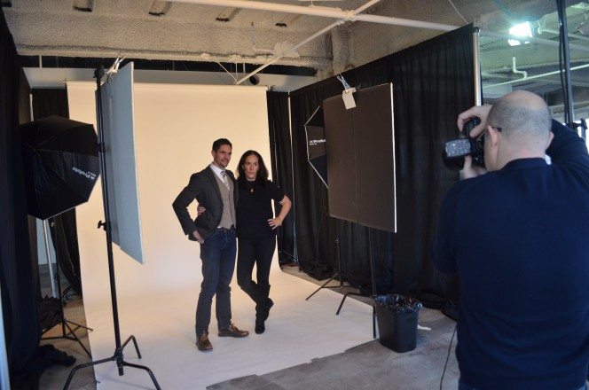 Denise Korn and Javier Cortés posing for 50 on Fire finalist photoshoot!